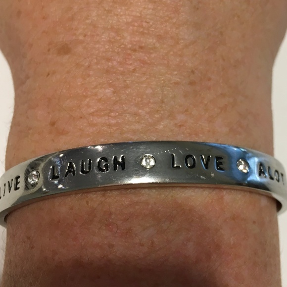 BCBG Live Laugh Love A Lot Silver Tone Bracelet - Picture 3 of 8